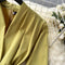 V-neck Patchwork Floral Shirt Dress