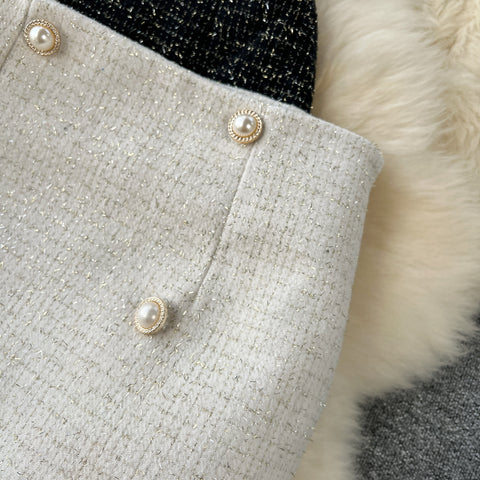 Elegant Slim-fitting Tweed Skirt