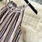Loose-fitting Striped Halter Dress