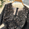 V-neck Black Lace Hollowed Dress