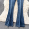 Chic Zipped Skinny Flared Jeans