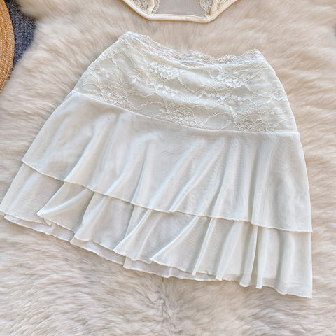 Strapless Top&Mini Skirt Lace 2Pcs