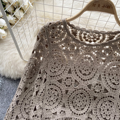 Vintage Hollowed Crochet Knitted Top