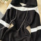 Casual Hooded Drawstring Black Dress