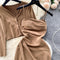 Cardigan&Pleated Slip Dress 2Pcs Set