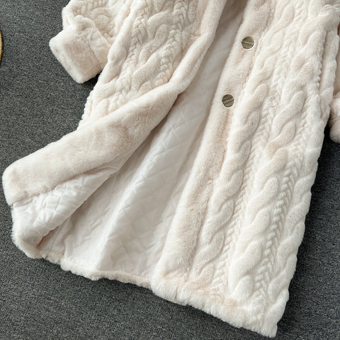 Thermal Soft Twisted Plush Coat