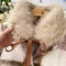 Furry Collar Coat&Skirt Woolen 2Pcs