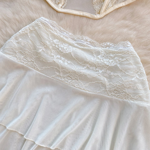 Strapless Top&Mini Skirt Lace 2Pcs