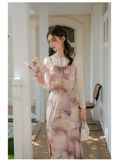 Lace Top & Floral Slip Dress