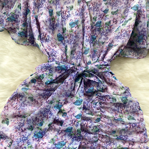 French Style Floral Fishtail Dress