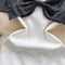 Off-shoulder Black Bow White Dress