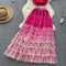 3d Floral Gradient Camisole&Skirt 2Pcs