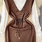 Lace Top&Sleeveless Knitted Dress 2Pcs
