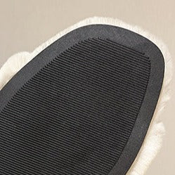 H-line Square-toe Flat Bottom Furry Slippers