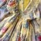 Pleated Oil Painting Floral Dress