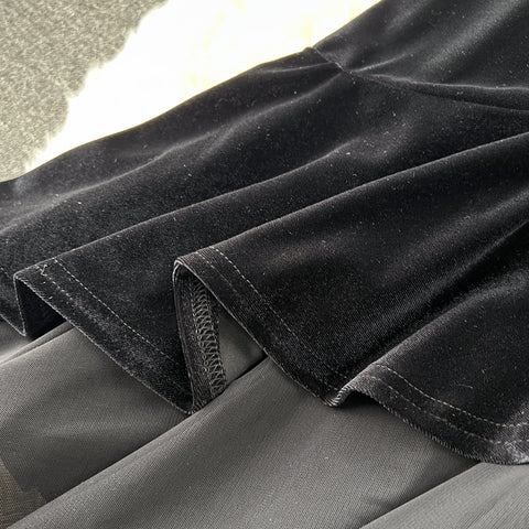 Suede Mesh Patchwork Fishtail Slip Dress