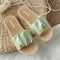 Simple Design Wide Ribbon Slippers