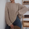 Round Collar Loose-fit Hollowed Sweater