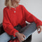 Round Collar Loose-fit Hollowed Sweater