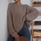 Round Collar Loose-fit Hollowed Sweater