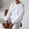 Round Collar Loose-fit Hollowed Sweater