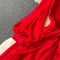 Flared Sleeve Rhinestone Studded Dress