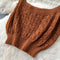 Camisole&Skirt Hollowed Knitted 2Pcs