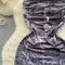 Niche Strapless Denim Printed Dress
