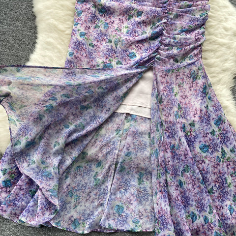 French Style Floral Fishtail Dress