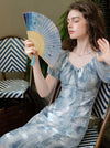 Romantic Printed Drawstring Dress