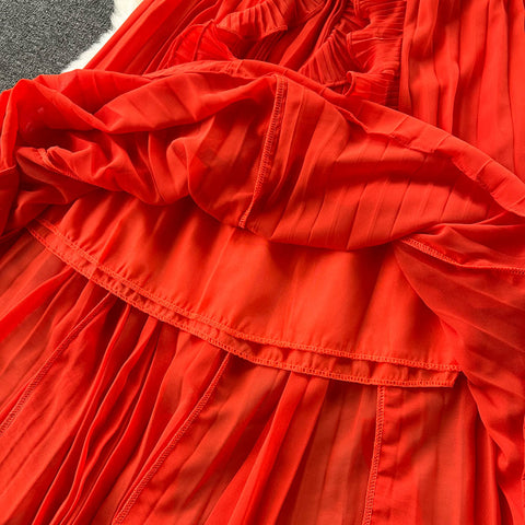Ruffle Sleeveless A-line Dress