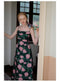 Rose Slip Dress& Lace Cardigan 2Pcs