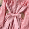 Lace-up Hollowed Lace Patchwork Dress