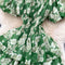 Vintage Puffy Sleeve Floral Cake Dress