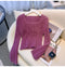 Solid Color Square Collar Bottoming Knitwear