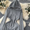 Hooded Drawstring Stretchy Knitted Dress