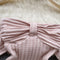 Off-shoulder Bow-tie Pleated Top