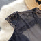 See-through Black Lace Hollowed Top