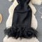 V-neck Sleeveless Patchwork Black Dress