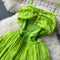Fluorescent Green Backless Slip Dress