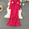Elegant Wavy Ruffled Fishtail Dress