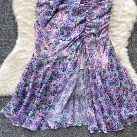 French Style Floral Fishtail Dress