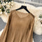 Loose-fitting Solid Color Hollowed Dress