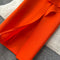 Beaded Pleated Ruffle Orange Dress