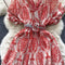 Puffy Sleeve Floral Chiffon Dress