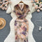 Irregular Design Tie-dye Slim Dress
