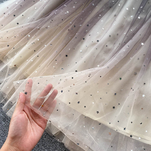 Black Patchwork Mesh Dress