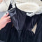 Vintage Lace Trim Patchwork Suede Dress