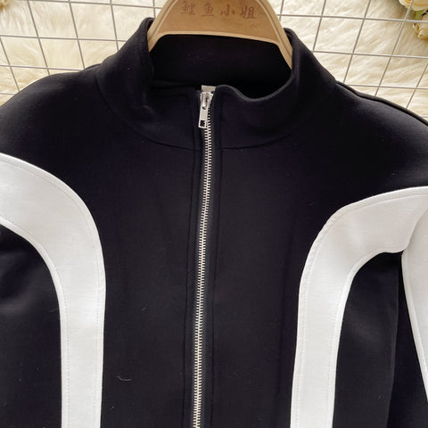 Color Blocking Striped Sportswear Jacket