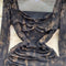 Square Neckline Printed Pleated Dress